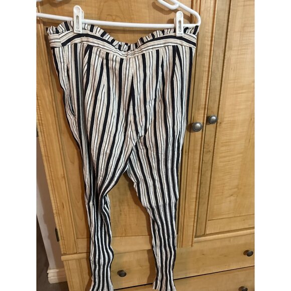 Express Striped Ankle High Rise Pants Size 8R Cotton/Polyester Womens - Picture 5 of 6
